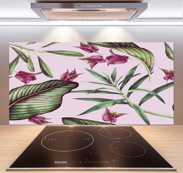 Panel para cocina flores tropicales