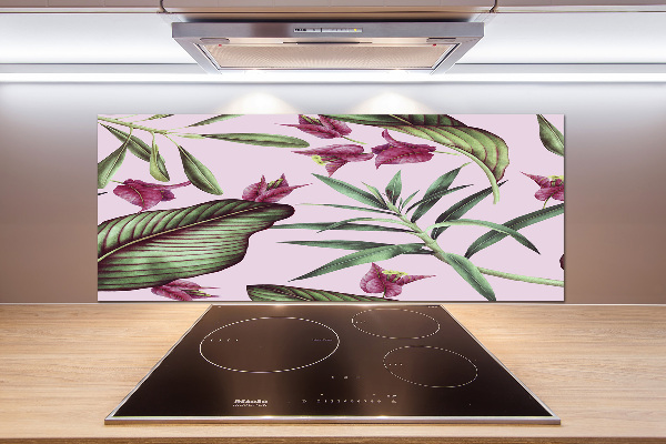 Panel para cocina flores tropicales