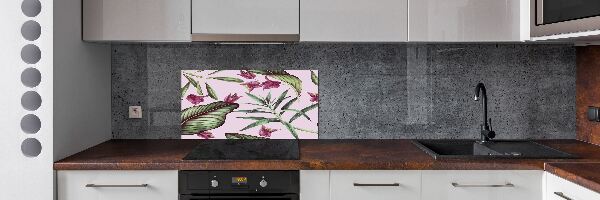 Panel para cocina flores tropicales