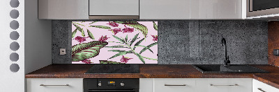 Panel para cocina flores tropicales
