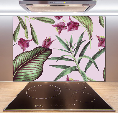 Panel para cocina flores tropicales