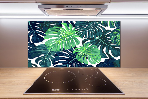 Panel de pared de cocina hojas tropicales