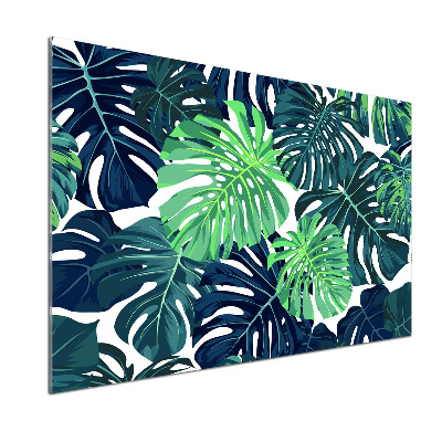 Panel de pared de cocina hojas tropicales
