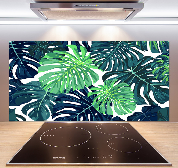 Panel de pared de cocina hojas tropicales