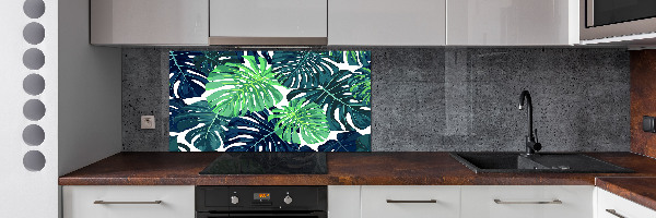 Panel de pared de cocina hojas tropicales
