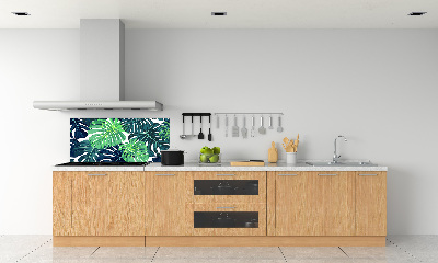 Panel de pared de cocina hojas tropicales