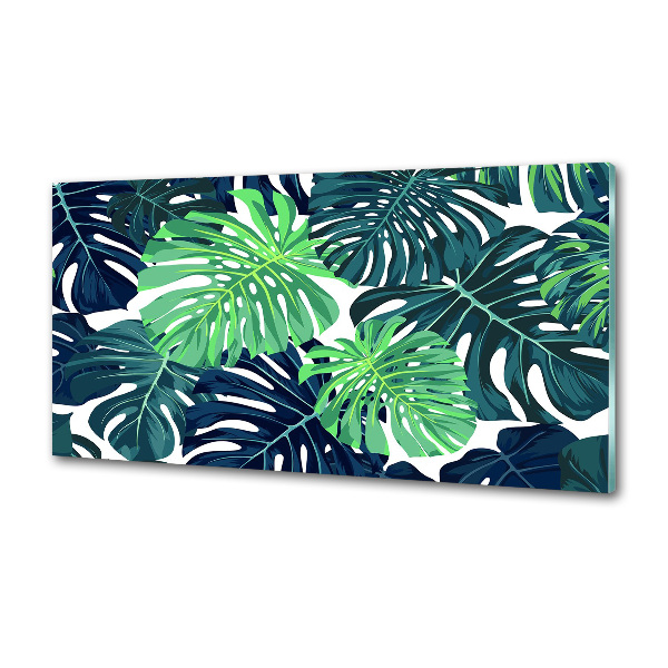 Panel de pared de cocina hojas tropicales
