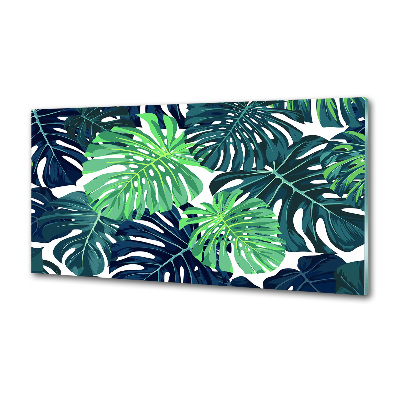 Panel de pared de cocina hojas tropicales