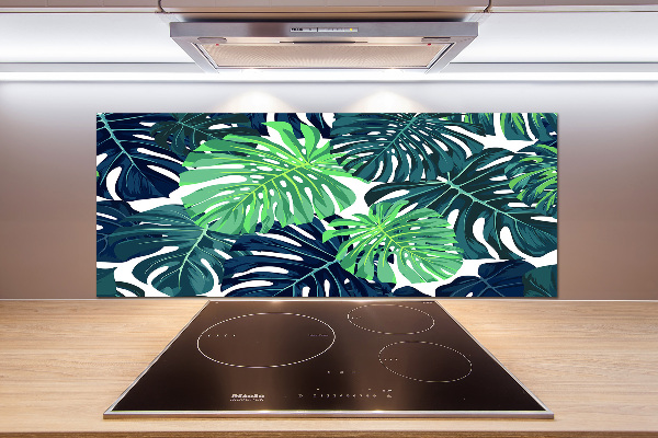 Panel de pared de cocina hojas tropicales