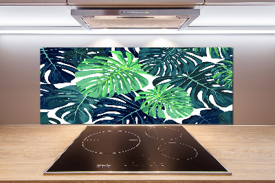 Panel de pared de cocina hojas tropicales