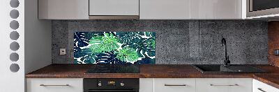 Panel de pared de cocina hojas tropicales