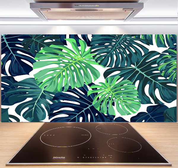 Panel de pared de cocina hojas tropicales