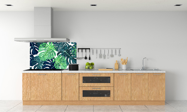 Panel de pared de cocina hojas tropicales