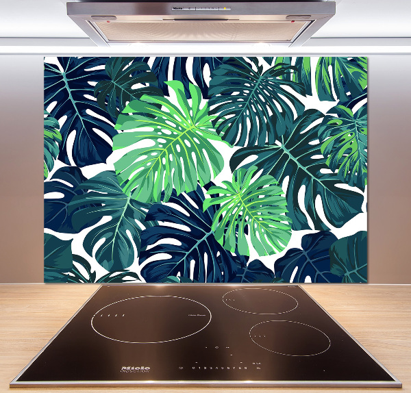 Panel de pared de cocina hojas tropicales