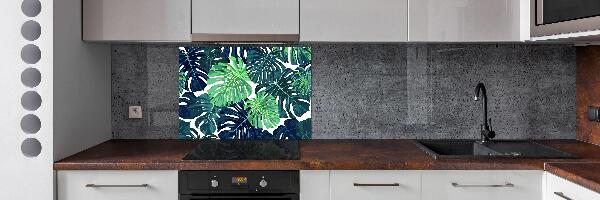 Panel de pared de cocina hojas tropicales