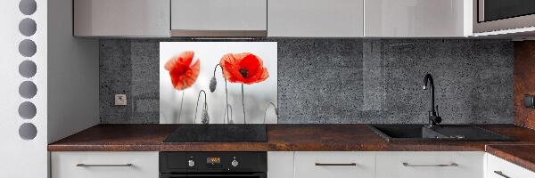 Panel de pared de cocina Amapolas