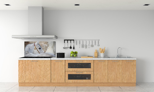 Panel para cocina Caballo árabe blanco