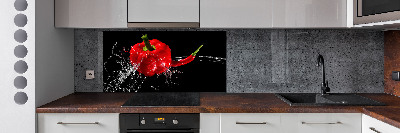 Panel antisalpicaduras pimientos rojos