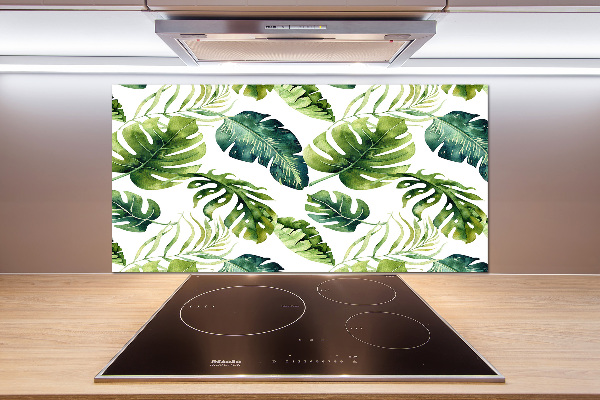 Panel para cocina hojas tropicales