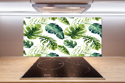 Panel para cocina hojas tropicales