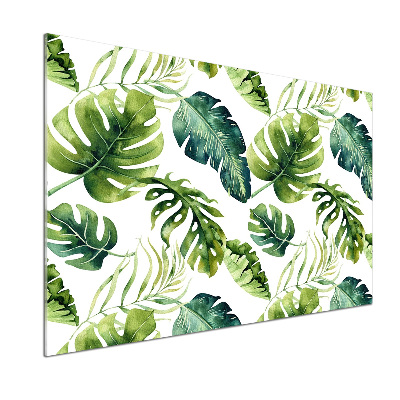 Panel para cocina hojas tropicales