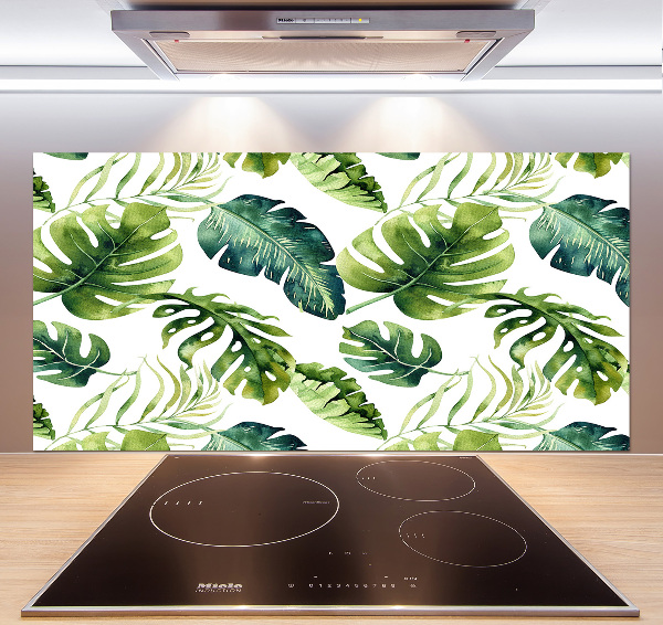 Panel para cocina hojas tropicales