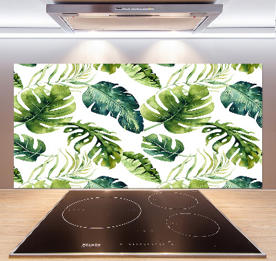 Panel para cocina hojas tropicales