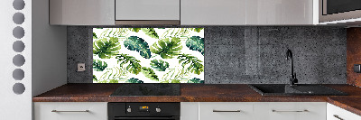 Panel para cocina hojas tropicales