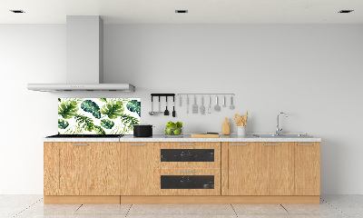 Panel para cocina hojas tropicales