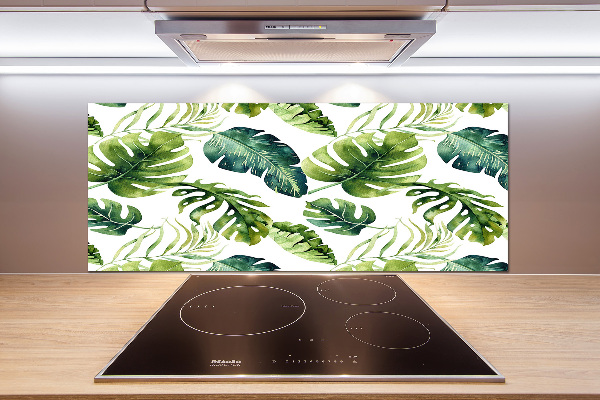 Panel para cocina hojas tropicales