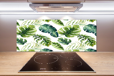 Panel para cocina hojas tropicales