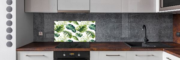 Panel para cocina hojas tropicales