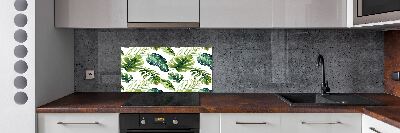 Panel para cocina hojas tropicales