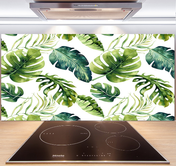 Panel para cocina hojas tropicales