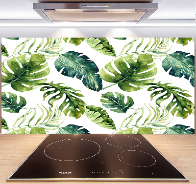 Panel para cocina hojas tropicales