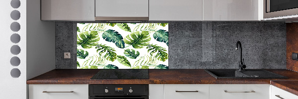 Panel para cocina hojas tropicales