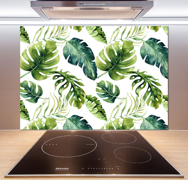 Panel para cocina hojas tropicales