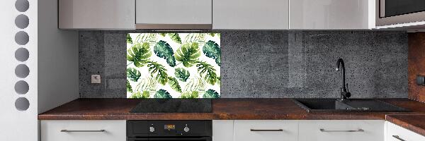 Panel para cocina hojas tropicales