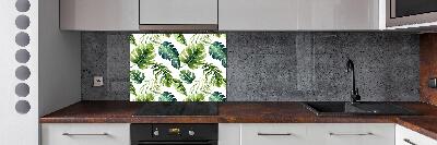 Panel para cocina hojas tropicales