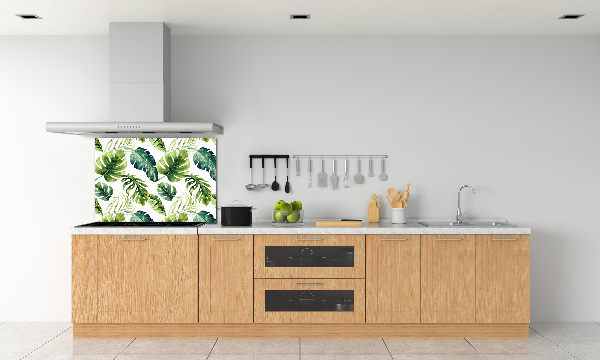 Panel para cocina hojas tropicales