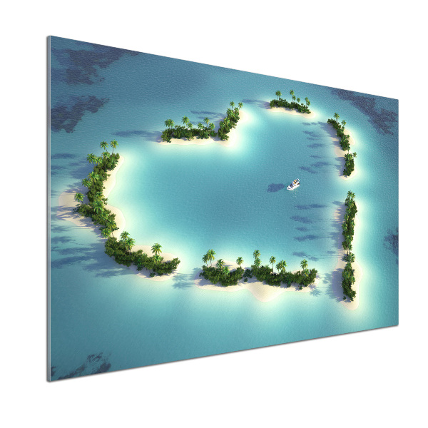 Salpicadero de cocina Islas en forma de corazón