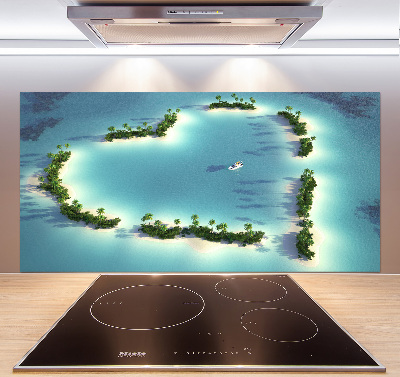 Salpicadero de cocina Islas en forma de corazón