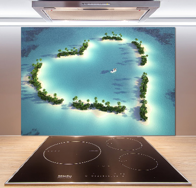 Salpicadero de cocina Islas en forma de corazón