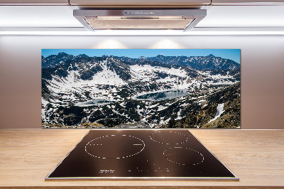 Panel de pared de cocina Lago en los montes Tatra