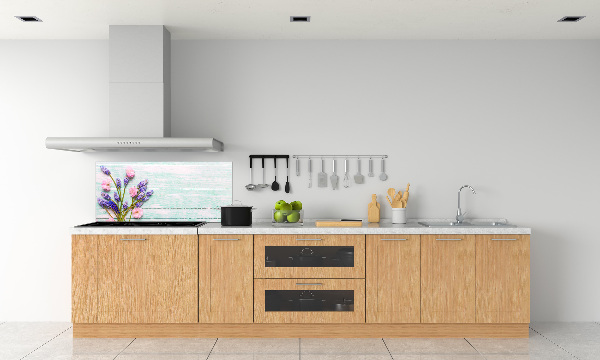 Salpicadero para cocina Lavanda sobre madera