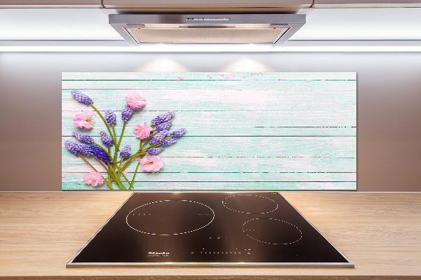 Salpicadero para cocina Lavanda sobre madera