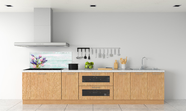 Salpicadero para cocina Lavanda sobre madera