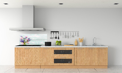 Salpicadero para cocina Lavanda sobre madera