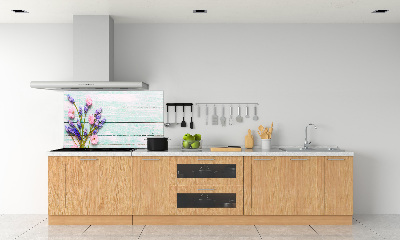 Salpicadero para cocina Lavanda sobre madera