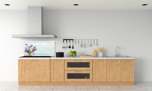 Salpicadero para cocina Lavanda sobre madera